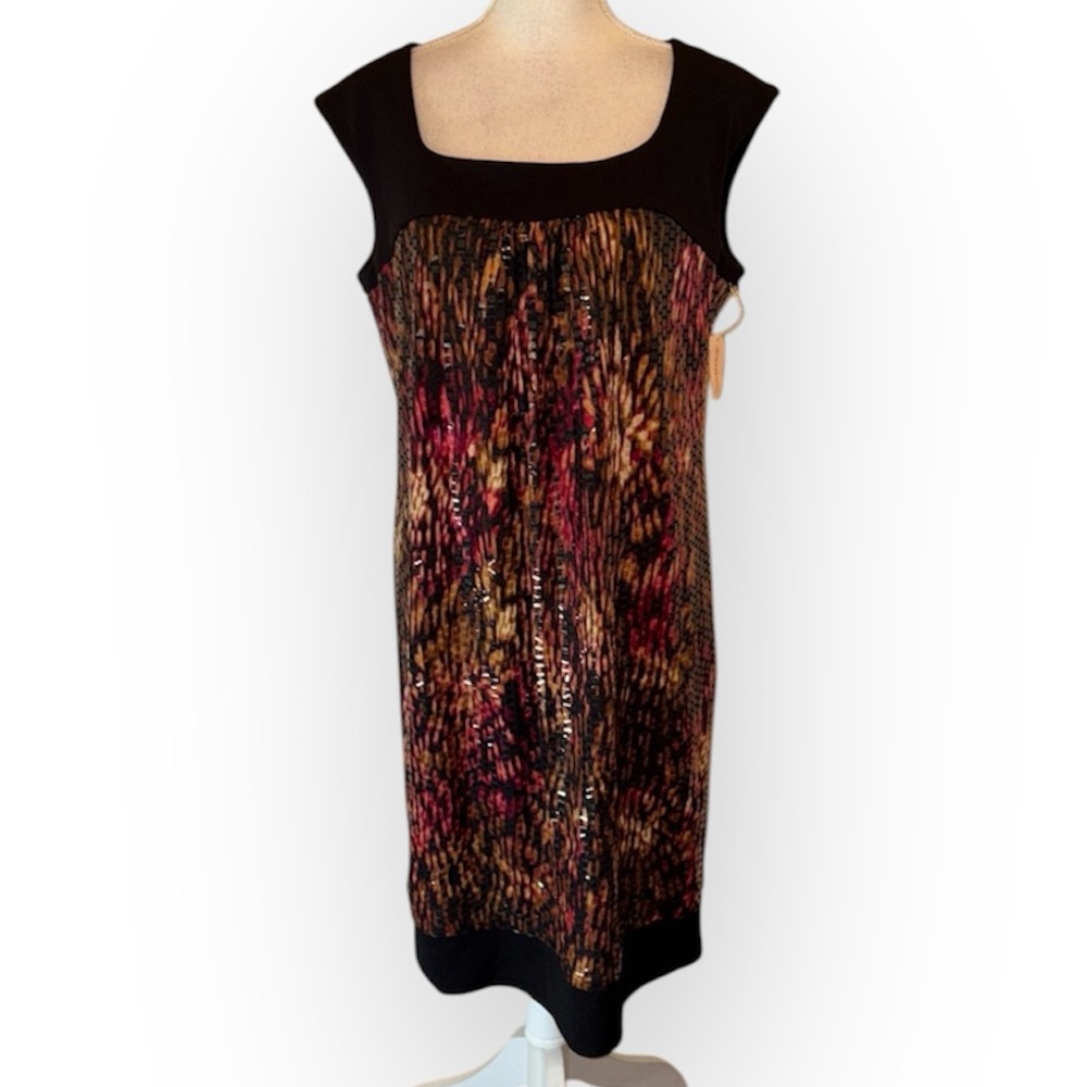 Dressbarn sleeveless multicolor midi dress
